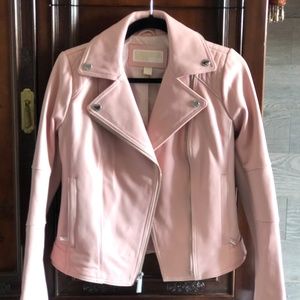 NEW Michael Kors Pink Leather Jacket XS